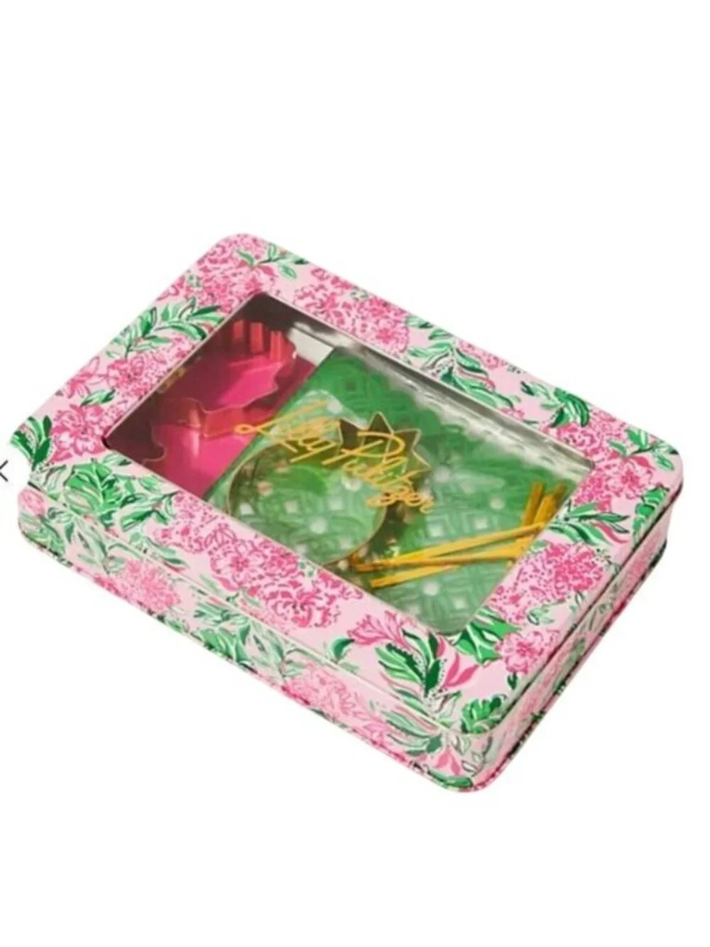 Lilly Pulitzer Cookie Cutters Set of 3 & Exchange Kit in Metal Tin Hostess Gift
